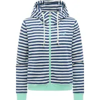 Ragwear Sweatjacke "Sweatjacke Parya Stripes", Damen, Gr. L, blau (navy), Obermaterial: 50% Baumwolle CO. 50% Elasthan EL., Sweatjacken Sweatjacke