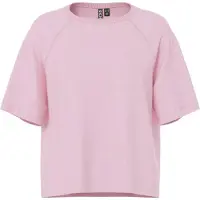 Pieces Kurzarmpullover "PCBREE SS O-NECK KNIT NOOS BC" Materialmix, regular fit