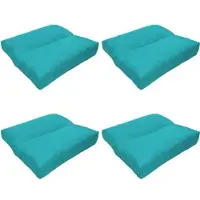 NYVI Loungekissen SunLounge Outdoor 40x40 cm Aqua 4er Set - Wasserabweisend, Schmutzabweisend, Bequem, für Stühle, Bänke, Boden