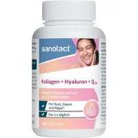 Sanotact Kollagen + Hyaluron Q10 Kapseln, Beauty-Formel mit 14 Nährstoffen für Haut, Haare, Nägel 180 St Tabletten