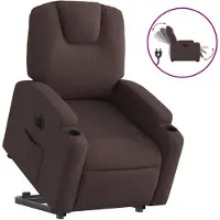 vidaXL Relaxsessel mit Aufstehhilfe Elektrisch Dunkelbraun Stoff