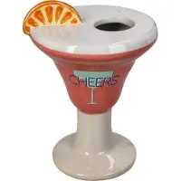 HD Collection Vase ''Cocktail'' in Weiß/ Orange - (B)11,5 x (H)16 x (T)11 cm - onesize