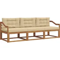 vidaXL Outdoor-Sofagarnitur 3 stk. Natur und Beige