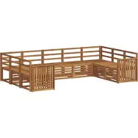 vidaXL Outdoor-Sofagarnitur 9 stk. Natur