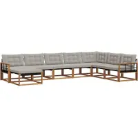vidaXL Outdoor-Sofagarnitur 8 stk. Natürlich und Hellgrau