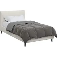 vidaXL Sommerdecke Gepolstert Hellgrau 155 x 220 cm Mikrofaser