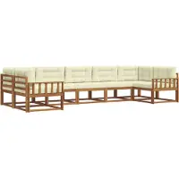 vidaXL Outdoor-Sofagarnitur 7 stk. Natur und Creme