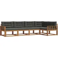 vidaXL Outdoor-Sofagarnitur 5 stk. Natur und Anthrazit