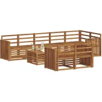 vidaXL Sofagarnituren 9 pcs Natur Massivholz Akazie