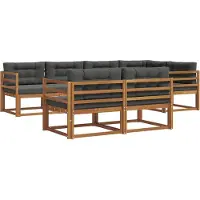 vidaXL Outdoor-Sofagarnitur 8 stk. Natur und Anthrazit