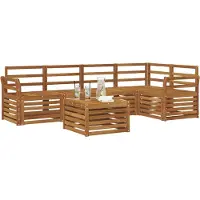 vidaXL Outdoor-Sofagarnitur 6 Stk. Natur Polyester