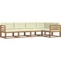 vidaXL Outdoor-Sofagarnitur 5 Stk. Natur und Creme