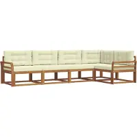 vidaXL Outdoor-Sofagarnitur 5 stk. Natur und Creme