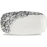 Churchill Livingstone Super Vitrified Kintsugi Accents Platte Oblong 29,8x15,3cm, 12 Stück Quartz Schwarz Rechteck