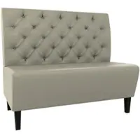 BIG Möbel Gastro Sitzbank Paris | 180 cm breit | Kunstleder Taupe | Chesterfield | Dinerbank