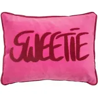 PAD Dekokissen "LETTERS", pink, schriftzug, B:40cm L:30cm, Obermaterial: 100% Polyester, Dekokissen_Sitzkissen_Kissenhüllen, Dekokissen, farbige Keder, mit Schriftzug, verschiedene Größen