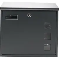 Haushalt Briefkasten PWA-251, grau, 15 cm x 37 cm x 37 cm