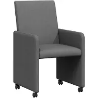 vidaXL Esszimmerstühle mit Rollen 2 stk. Stoff Dunkelgrau