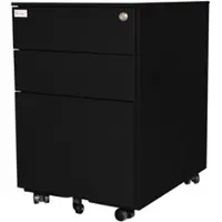Jet-Line Rollcontainer Metall Schubladenschrank Metallrollcontainer Ordnungssystem Rollbar Metallschrank Schrank Container schwarz