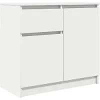 vidaXL Sideboard mit Schublade Weiß 71x35x65 cm Holzwerkstoff