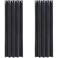 vidaXL Verdunkelungsvorhänge 2 pcs Dunkelgrau 140 x 245 cm Samt