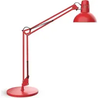 MAUL Tischlampe rot MAULstudy E27 aus Metall mit Gelenkarm und Standfuß