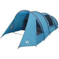 vidaXL Tunnelzelt 4-Personen 4 Personen Blau und Grau