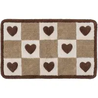 Kersten Badematte ''Hearts'' in Beige/ Braun - (L)80 x (B)50 cm - onesize
