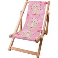 Dreamroots Kinder Liegestuhl klappbar Holz, bis zu 130 kg, Sonnenliege klappbar mit 3-stufiger Neigungsregulierung der Rückenlehne, Sloth Love