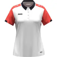Jako Damen Polo Dynamic - 6370D, Farbe:weiß/coral/marine, Größe:L (42/44)