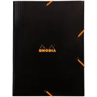 Rhodia 5x -Sammelmappe aus Karton, mit Gummizug und 3 Klappen, 24x32cm - Schwarz 24329C