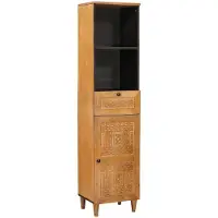 vidaXL Badezimmerschrank Hellbraun 38 x 33 x 160 cm Holzwerkstoff