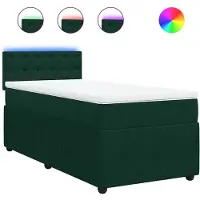 vidaXL Boxspringbett mit Matratze Dunkelgrün 90x190 cm Samt