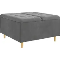 vidaXL Aufbewahrungsottomane Dunkelgrau 80 x 80 x 45 cm Samt
