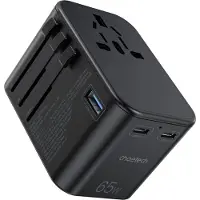 Choetech gaN 2 x USB Typ C / USB 65W Power Delivery Schnellladegerät schwarz (PD5009-BK)