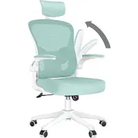 Bigzzia Bürostuhl - Ergonomisch Schreibtischstuhl, Drehstuhl mit 120° Wippfunktion, Lordosenstütze, verstellbare Kopfstütze, Armstütze und Höhen, Bis 150kg/330LB Belastbar - Weiß und grün