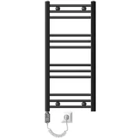 LuxeBath Elektrischer Badheizkörper mit Heizstab 300W 400x800 mm Anthrazit gerade mit Seitenanschluss