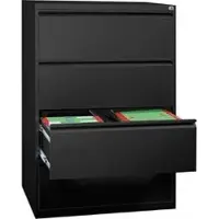 Gürkan Hängeregistraturschrank 4 Schübe 2-bahnig schwarz, 76x132x62 cm
