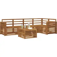 vidaXL Outdoor-Sofagarnitur 6 stk. Natur Polyester