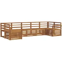vidaXL Outdoor-Sofagarnitur 7 Stk. Natur
