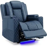 COMHOMA Elektrisch Relaxsessel TV-Sessel mit Massagefunktion, LED-Lichtern, Fernbedienung, Aufbewahrungstasche und 2 Getränkehaltern.