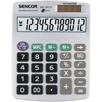 Sencor SEC 367/12, Tasche, Einfacher Taschenrechner, 12 Ziffern, 1 Zeilen, Batterie/Solar, Grau
