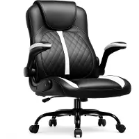 GTPLAYER Gaming Stuhl mit hochklappbarer Armlehne, Gamer Stuhl mit Schaukelfunktion, Ergonomischer Computer Gaming Stuhl mit hochdichtem Schwamm weiß