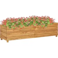 Syfax Hochbeet 150x40x38 cm Teak Altholz und Stahl