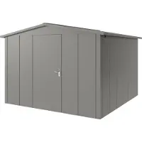 Hörmann , Metall-Gerätehaus "Juno" mit Satteldach, JSD14 - Design, 310 x 310 cm (B x T), graualuminium, 1-flüglige Tür, Anschlag links