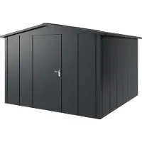 Hörmann , Metall-Gerätehaus "Juno" mit Satteldach, JSD14 - Design, 310 x 310 cm (B x T), anthrazit, 1-flüglige Tür, Anschlag links