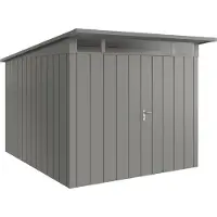 Hörmann , Metall-Gerätehaus "Juno" mit Pultdach, JPD11 - Modern, 262 x 310 cm (B x T), graualuminium, 2-flüglige Tür