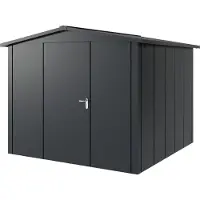 Hörmann , Metall-Gerätehaus "Juno" mit Satteldach, JSD10 - Design, 262 x 262 cm (B x T), anthrazit, 1-flüglige Tür, Anschlag links