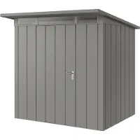 Hörmann , Metall-Gerätehaus "Juno" mit Pultdach, JPD4 - Modern, 214 x 166 cm (B x T), graualuminium, 1-flüglige Tür, Anschlag links