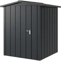 Hörmann , Metall-Gerätehaus "Juno" mit Satteldach, JSD2 - Modern, 166 x 166 cm (B x T), anthrazit, 1-flüglige Tür, Anschlag links
